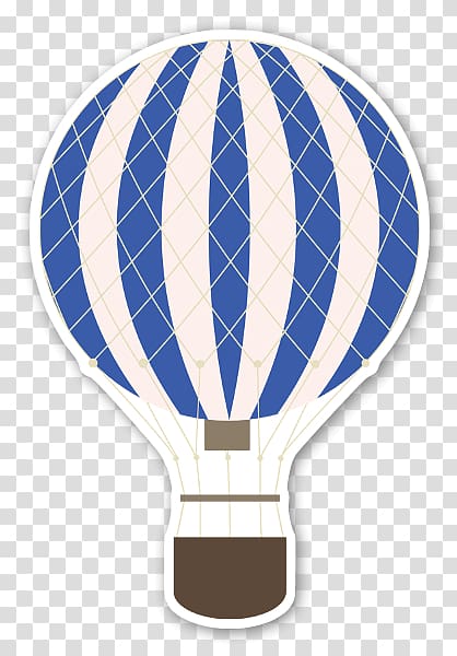 Sticker Hot air balloon Paper Label, blue-hot-air-balloon transparent background PNG clipart