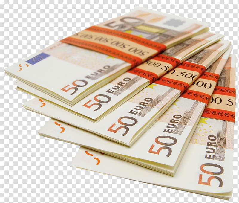 50 European dollar banknotes, Pile Of 500 Euro Notes transparent background PNG clipart