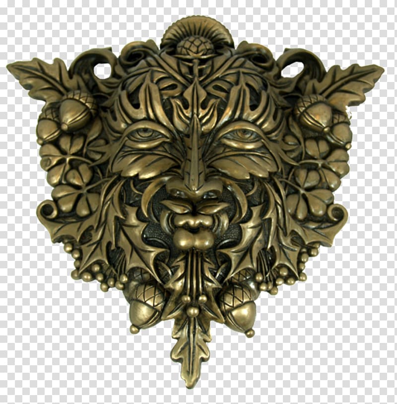 Wicca Green Man Bronze Altar Commemorative plaque, japanese wind chimes transparent background PNG clipart
