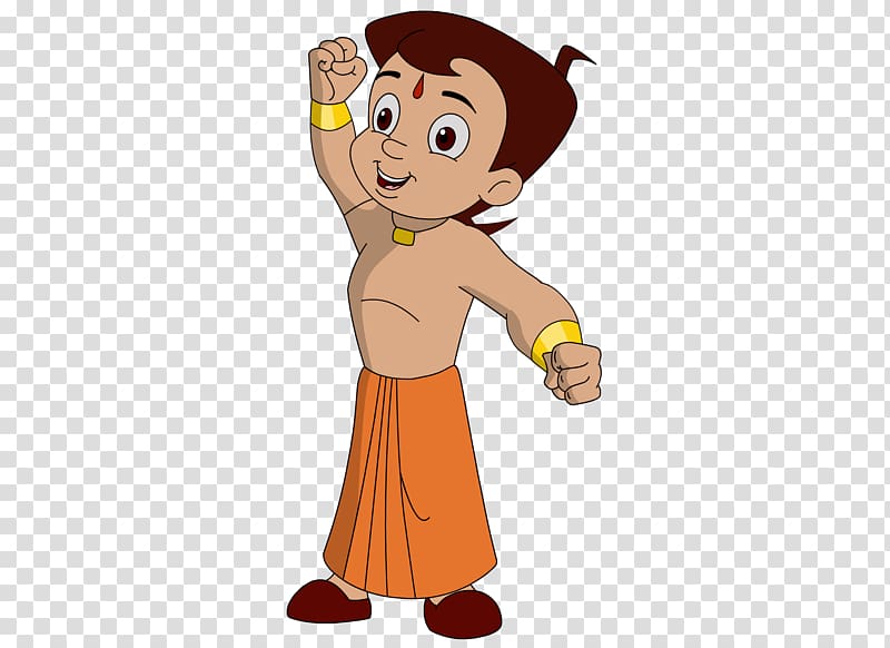 boy in orange skirt illustration, Television show Indian animation industry Pogo Play, Chhota Bheem transparent background PNG clipart