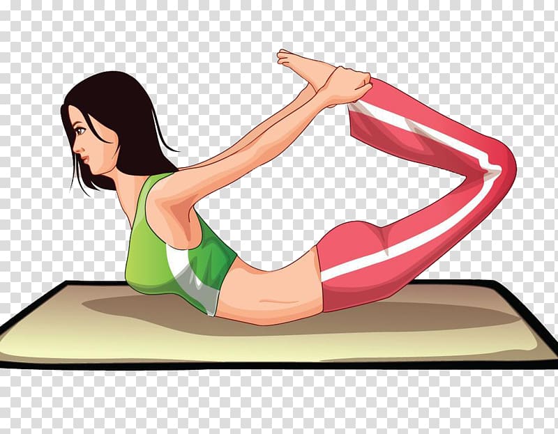 Cartoon Yoga Illustration, Yoga transparent background PNG clipart