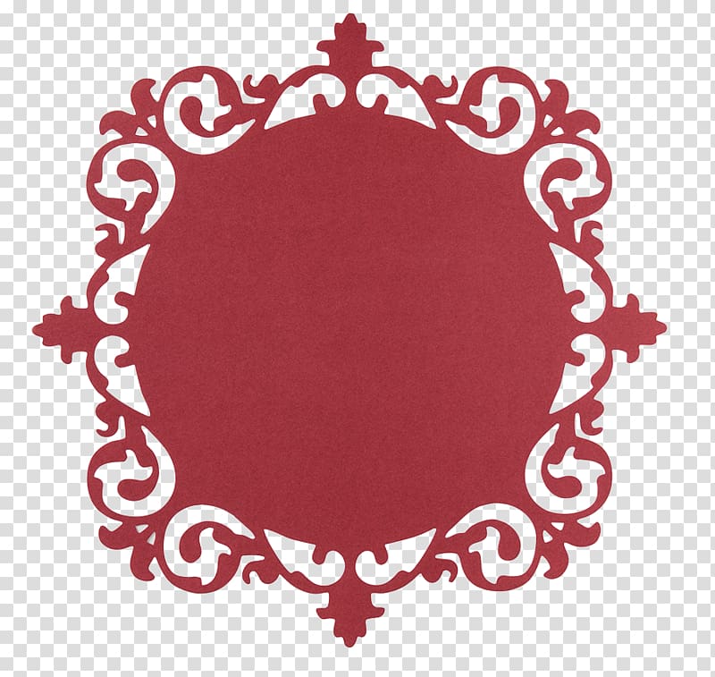 Paper Frames Ornament Die cutting, maroon frame transparent background PNG clipart