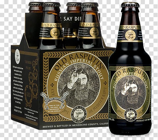 Old Rasputin Russian Imperial Stout North Coast Brewing Company Beer, fool around transparent background PNG clipart