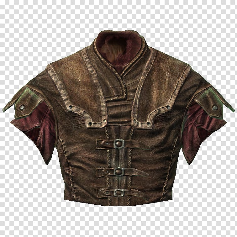 Leather jacket The Elder Scrolls V: Skyrim – Dragonborn Oblivion Armour Boiled leather, armour transparent background PNG clipart