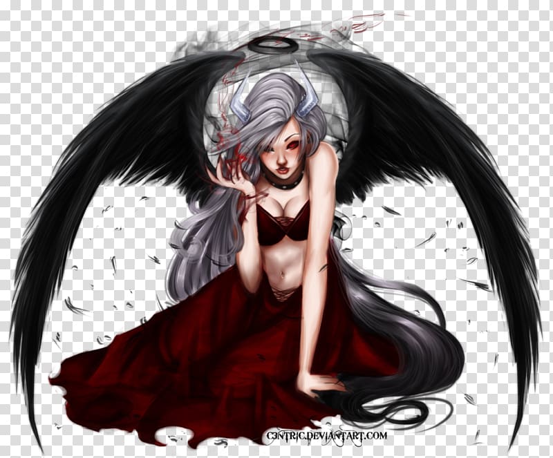 anime fallen angel drawing