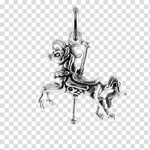 Charms & Pendants Horse Drawing Silver Body Jewellery, merry-go-round transparent background PNG clipart