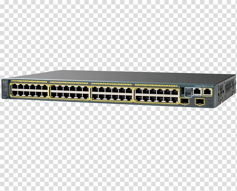 Cisco Catalyst Network switch Gigabit Ethernet Small form-factor pluggable transceiver Power over Ethernet, ports transparent background PNG clipart