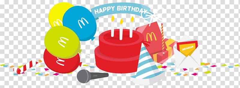 Happy Birthday McDonald's Party Gift, Ulang Tahun transparent background PNG clipart