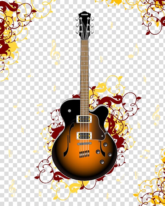 Guitar Musical instrument, Musical elements transparent background PNG clipart