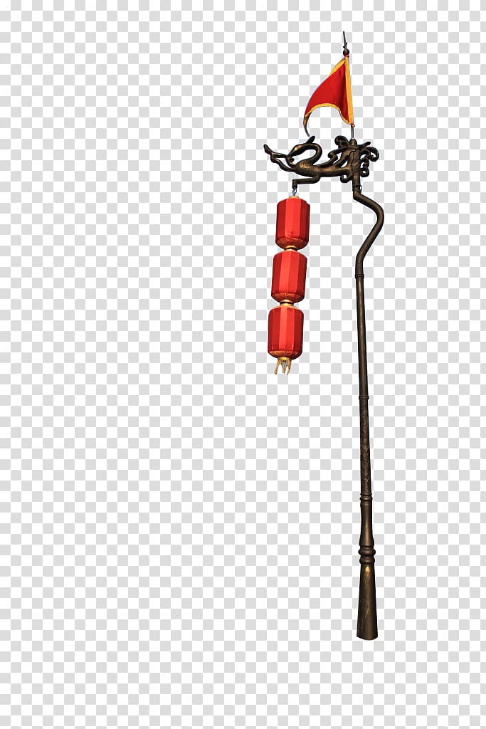 Street light , Chinese wind red lantern street light transparent background PNG clipart