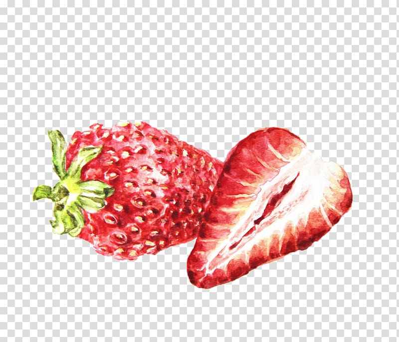 Strawberry Aedmaasikas Fruit Food, Strawberry cut in half material transparent background PNG clipart