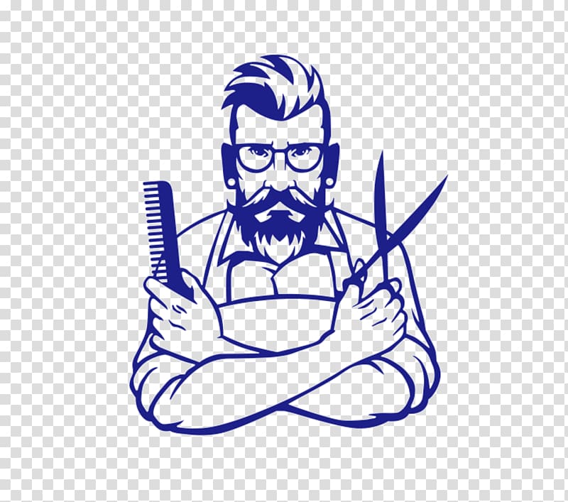 man holding comb and scissor illustration, Comb Barber Sticker Hairdresser Beauty Parlour, Holding a comb and scissors barber transparent background PNG clipart