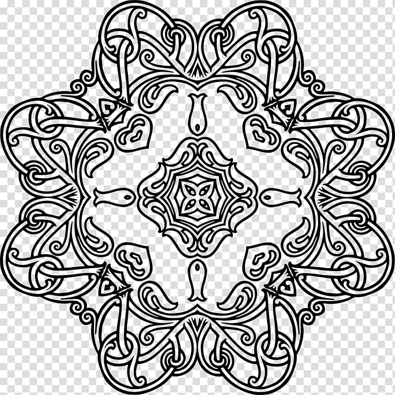 Coloring book Geometry Drawing Flower, mandala transparent background PNG clipart