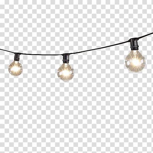 Lighting Incandescent light bulb LED lamp String, Mini String Lights With Globe Lamps , close-up of black 3-light string lights transparent background PNG clipart