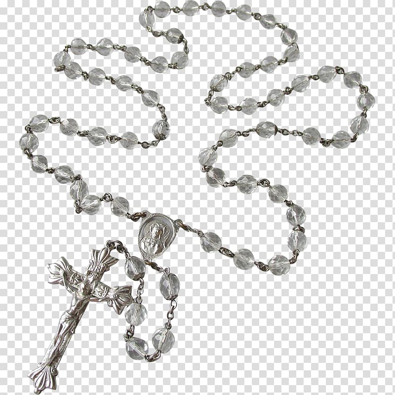 Rosary Apostles\' Creed Crucifix Jewellery, crystal transparent background PNG clipart