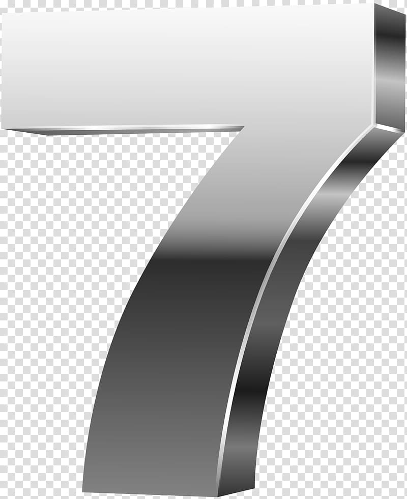 file formats Lossless compression, Number Seven 3D Silver transparent background PNG clipart
