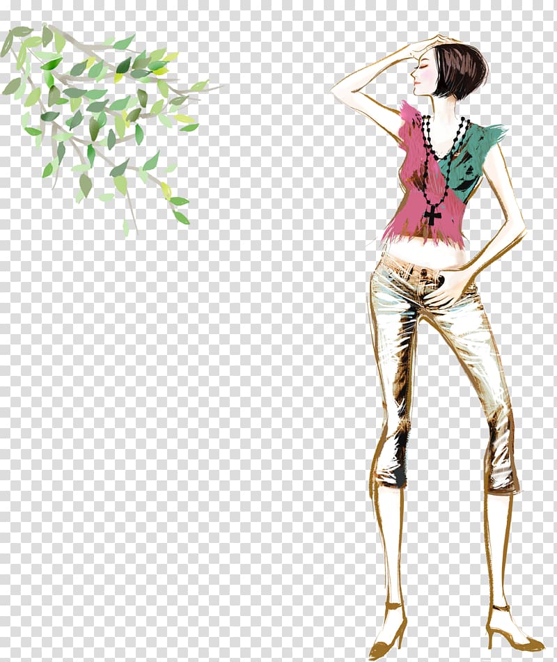 Drawing Model, Fashion short hair model material transparent background PNG clipart