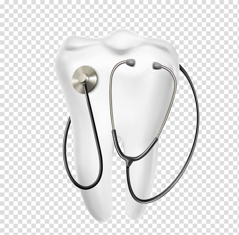 tooth with sphygmomanometer, Tooth Stethoscope Dentistry Euclidean , Stethoscope teeth transparent background PNG clipart