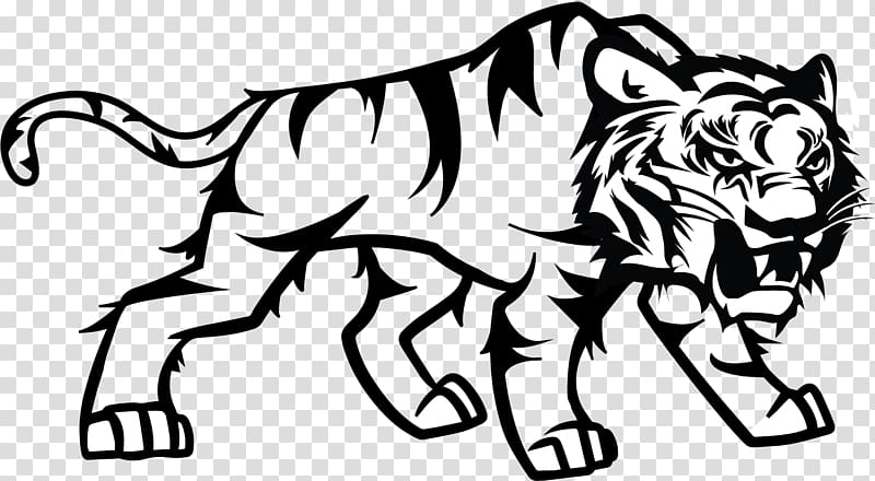 Tiger Cat Black and white Logo Lion, tiger transparent background PNG clipart