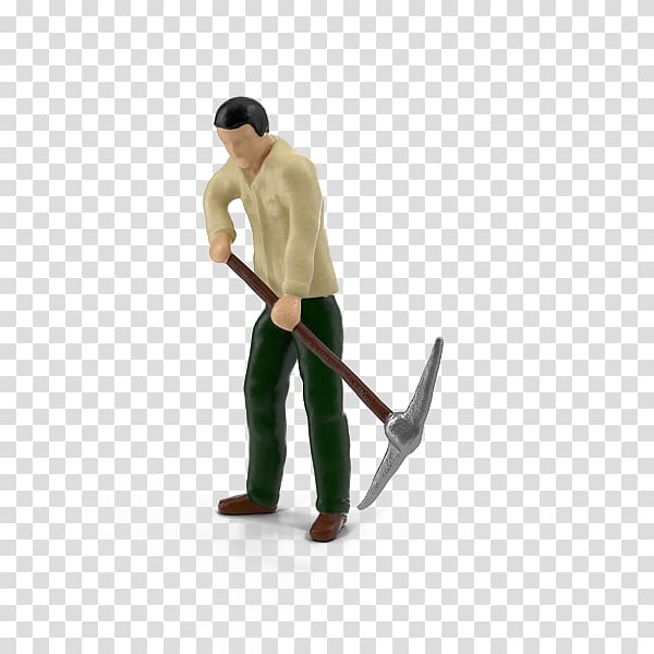 3D computer graphics, Miniature people holding a hoe at work transparent background PNG clipart