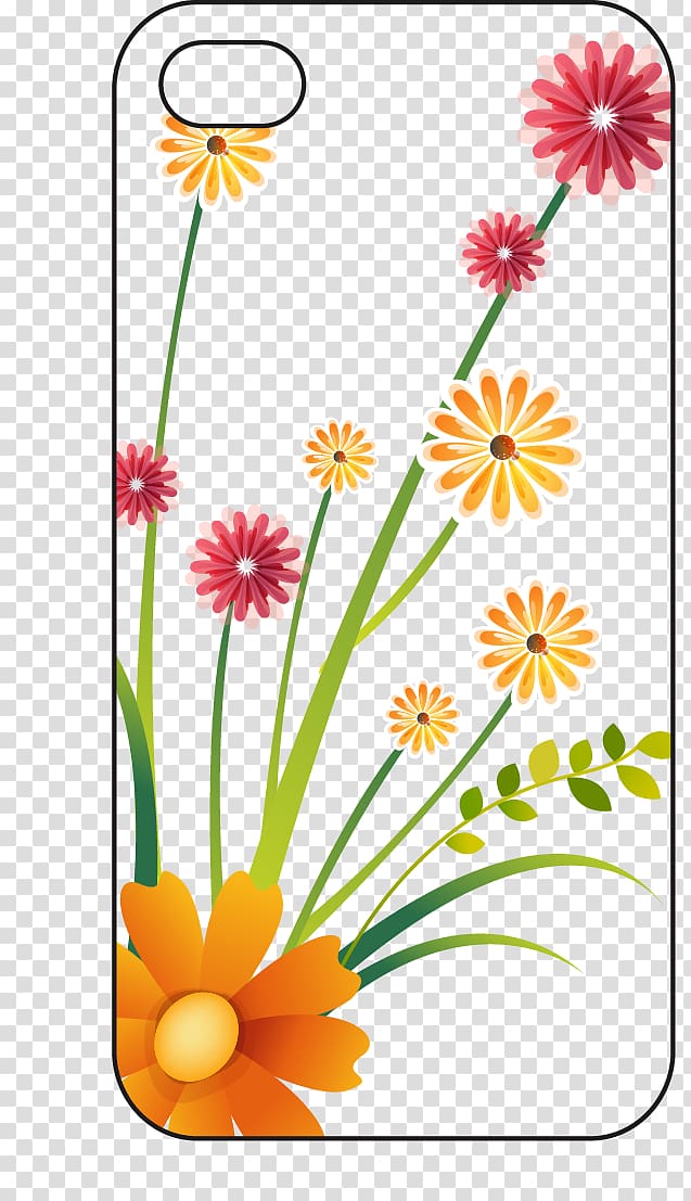 Floral design Adobe Illustrator , Cartoon painted flower Phone Case transparent background PNG clipart