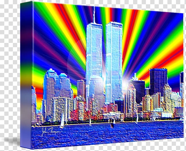 World Trade Center Canvas print Digital art Skyline, twin tower transparent background PNG clipart
