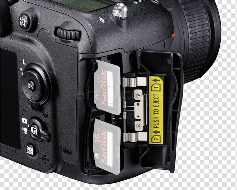 Digital SLR Nikon D7100 AF-S DX Nikkor 18-105mm f/3.5-5.6G ED VR Camera lens, Nikon D7100 transparent background PNG clipart