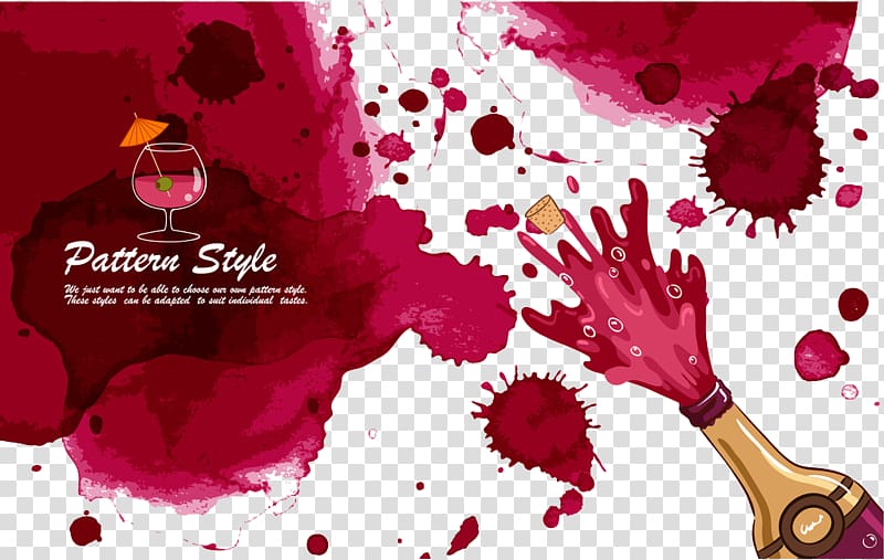 Red Wine Watercolor painting, Bottles and ink transparent background PNG clipart
