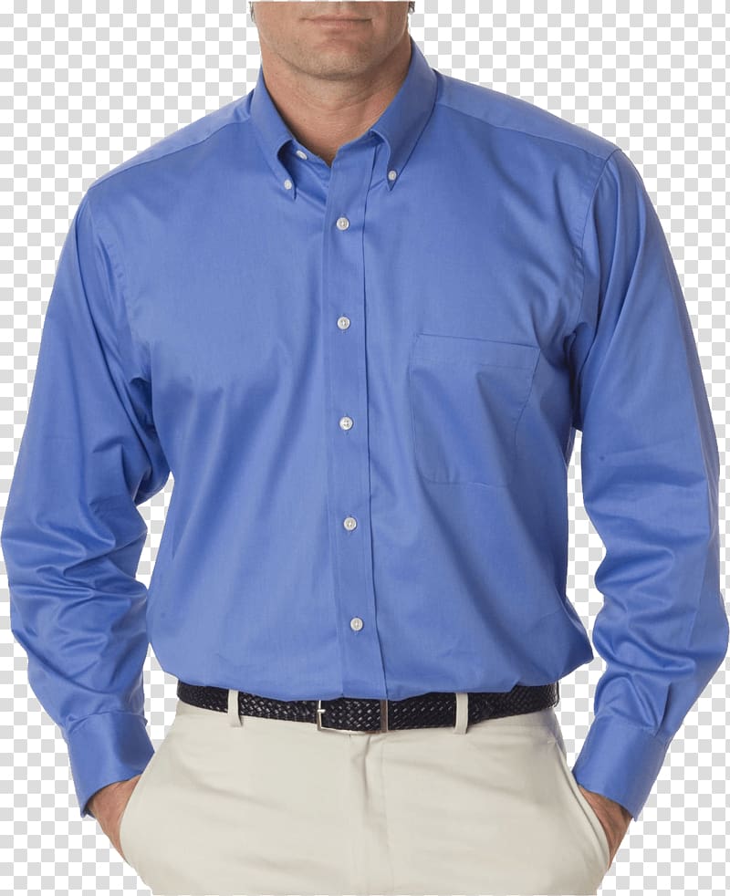 Dress shirt Sleeve Clothing, Blue Dress Shirt transparent background PNG clipart