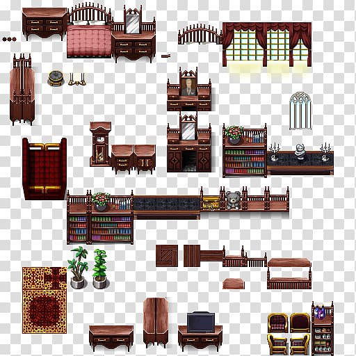 RPG Maker VX Tile-based video game Pixel art Furniture, fantasy city transparent background PNG clipart