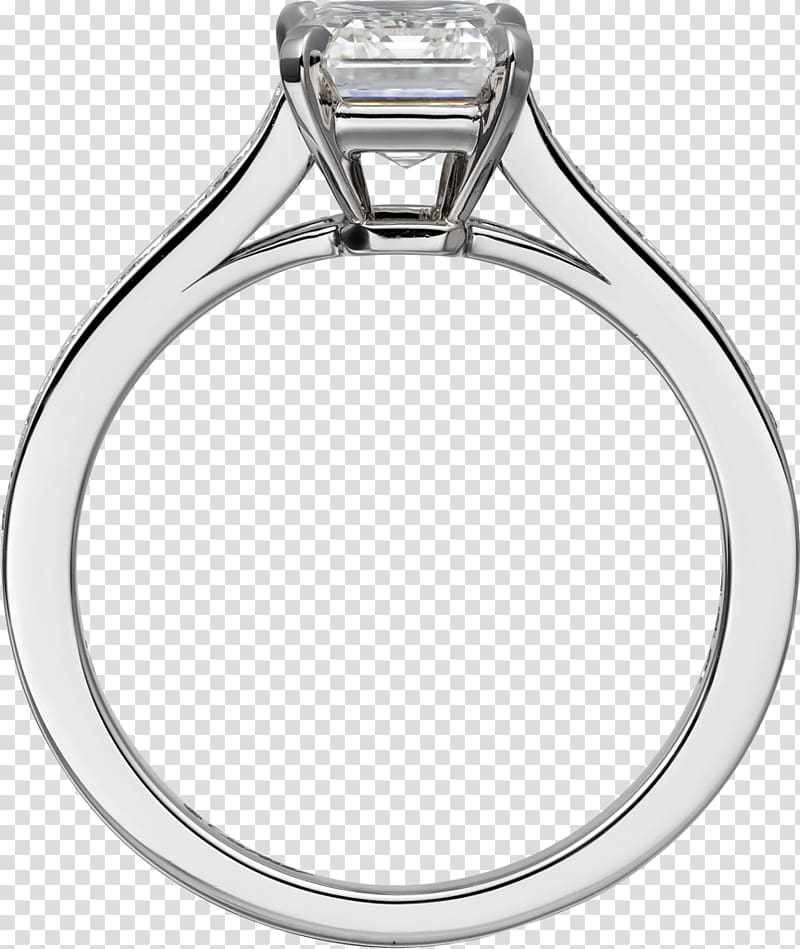 Ring Platinum Diamond Brilliant Emerald, platinum ring transparent background PNG clipart