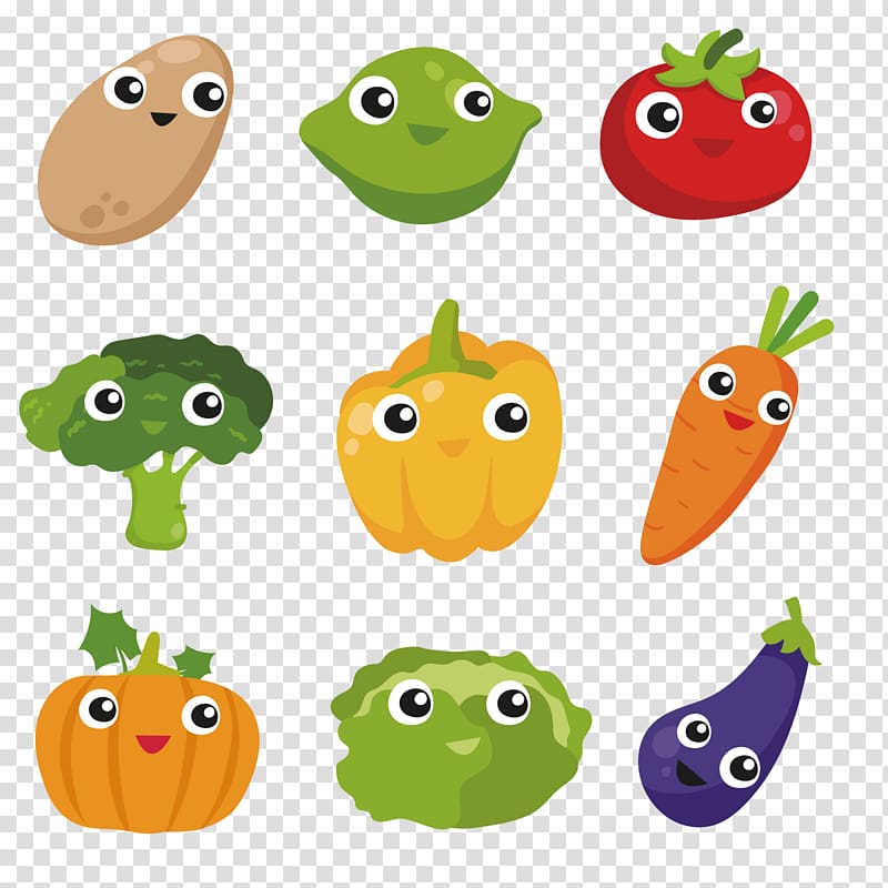 Vegetable Euclidean , collection of color vegetables transparent background PNG clipart