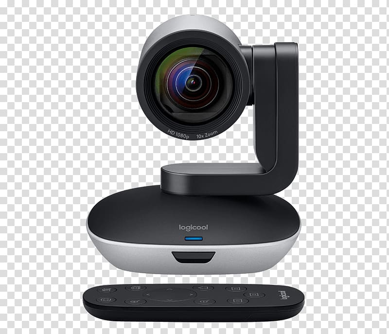Pan–tilt–zoom camera Full HD webcam 1920 x 1080 pix Logitech PTZ Pro Camera Stand 1080p Video Cameras, Webcam transparent background PNG clipart
