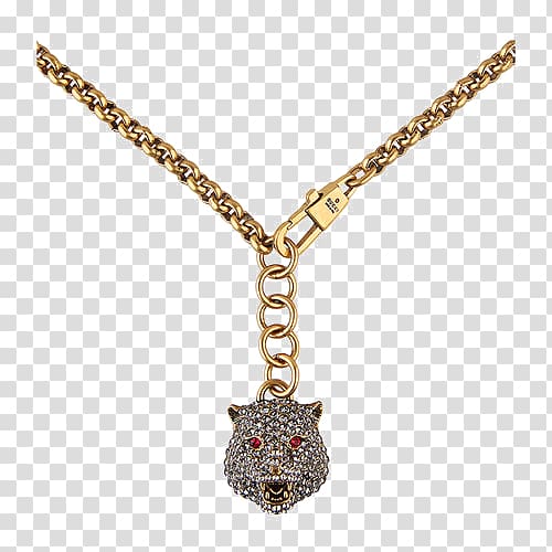 gold-colored fox pendant necklace, Gucci Belt Bling-bling, Ms. Gucci Crystal Chain Belt transparent background PNG clipart