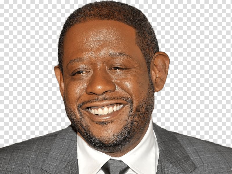 smiling man wearing gray suit jacket, Forest Whitaker transparent background PNG clipart