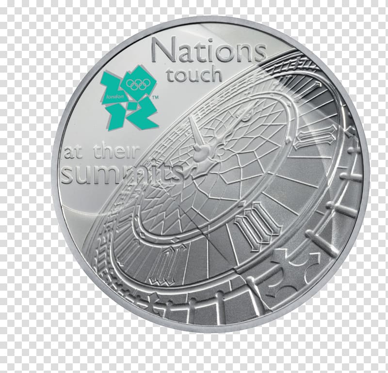 Big Ben Coin 2012 Summer Olympics Fifty pence Two pounds, silver jubille celebration transparent background PNG clipart