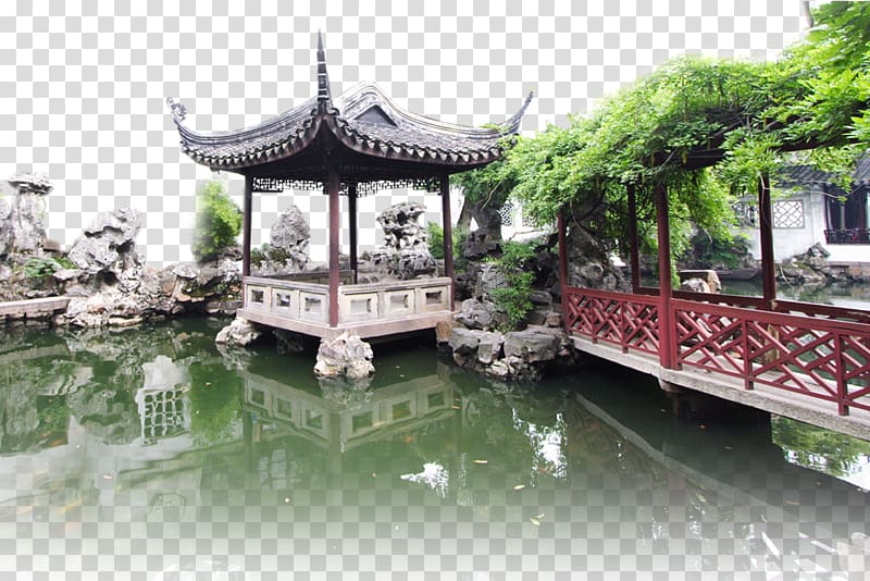 Shan shui Ink wash painting Poster , Civil monuments transparent background PNG clipart