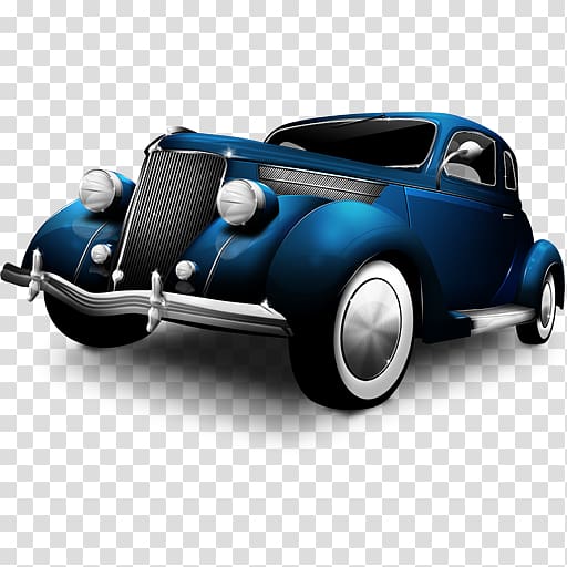 Classic car Auto show Volkswagen Beetle Icon, Blue retro car transparent background PNG clipart