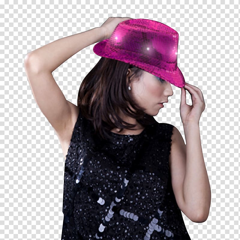 Fedora Light-emitting diode Hat Sequin, hiphop hat transparent background PNG clipart