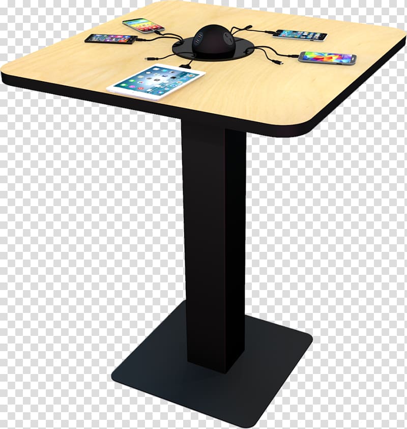Table Battery charger Laptop Mobile Phones Charging station, table transparent background PNG clipart