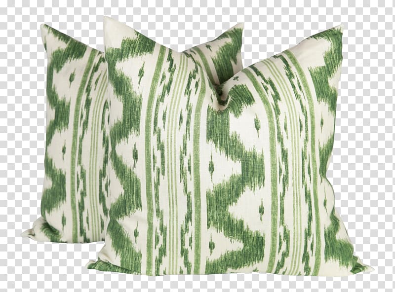 Throw Pillows Green Ikat, pillow transparent background PNG clipart