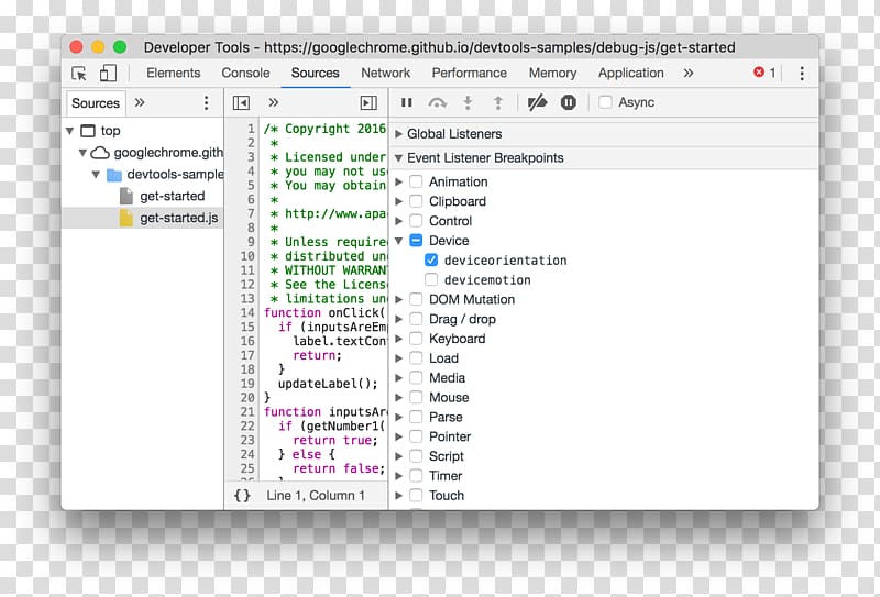 Debugging Screenshot Google Chrome Google Developers Scripting language, javascript transparent background PNG clipart