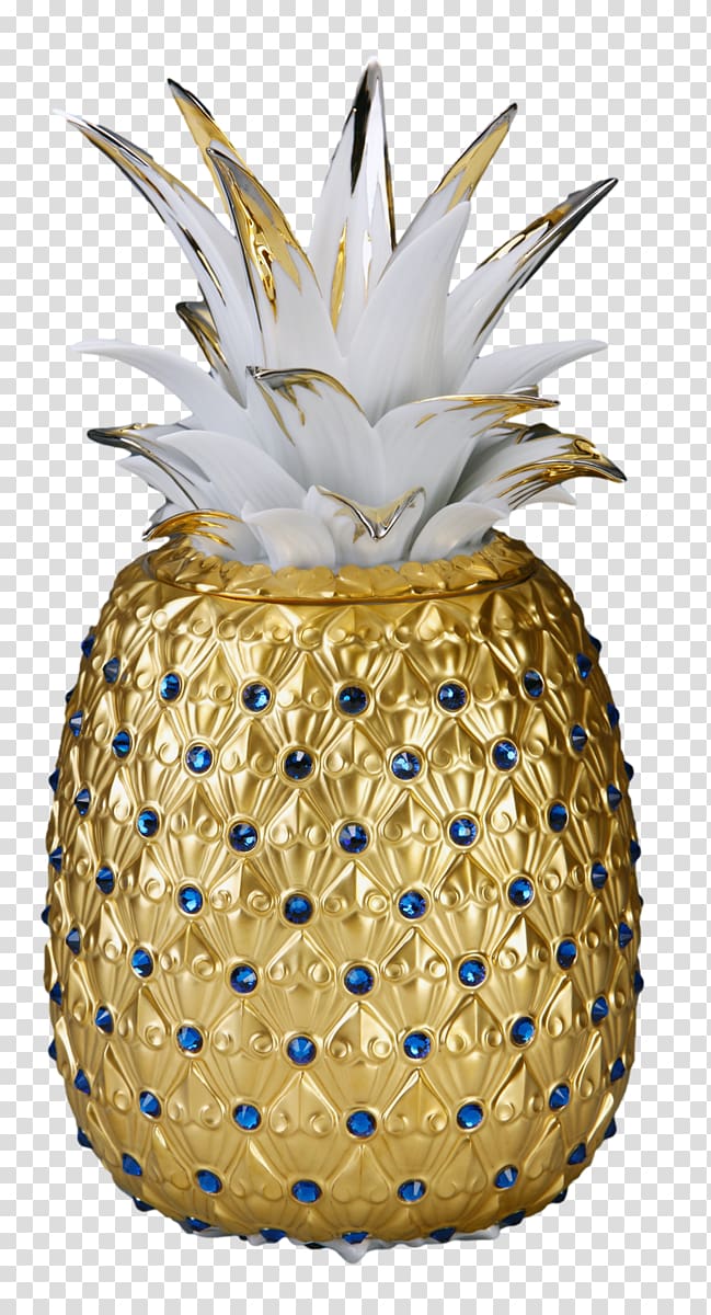Pineapple Gold Porcelain Taiwan Vase, gold pineapple transparent background PNG clipart