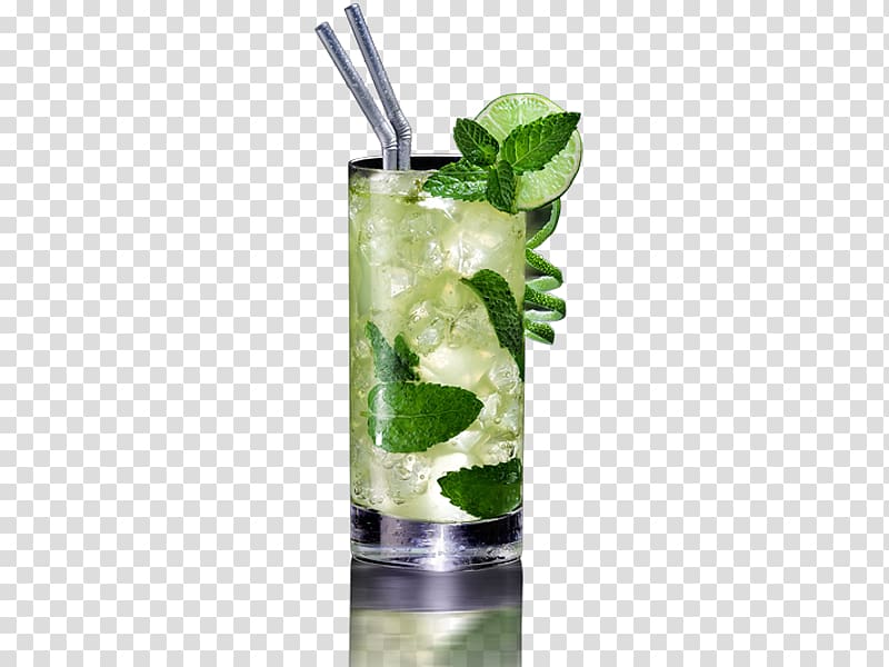 green cocktail on glass, Mojito Cocktail Sea Breeze Gin and tonic Rickey, mojito transparent background PNG clipart