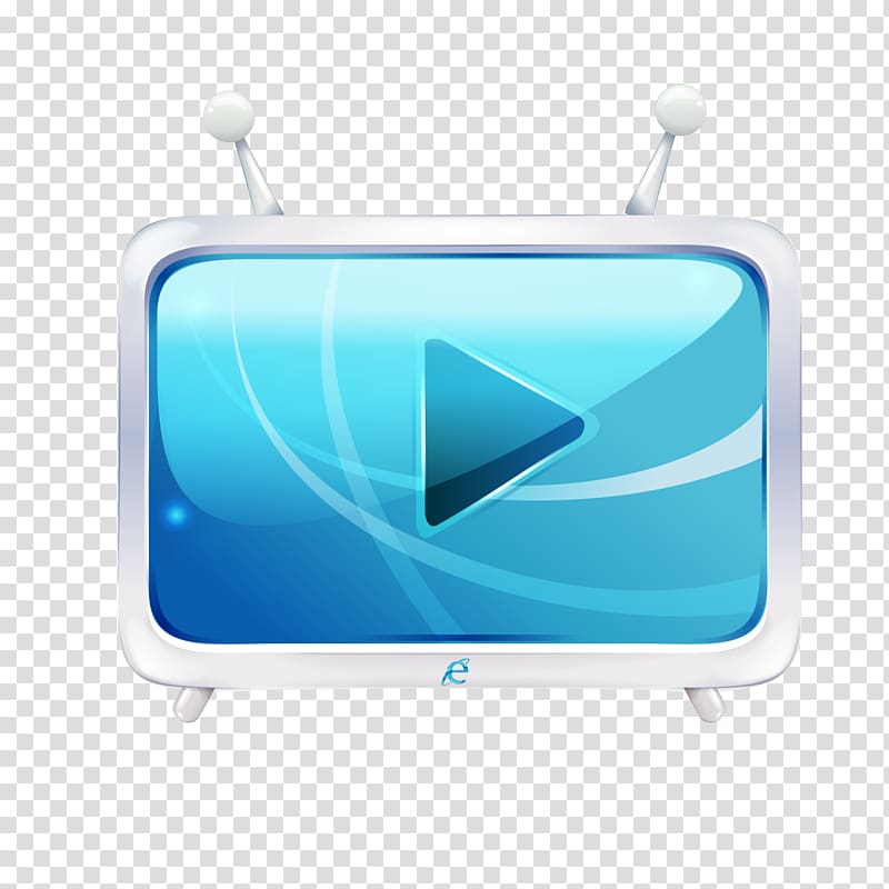 Blue White Television, TV blue screen white border transparent background PNG clipart