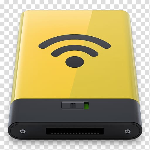 yellow and black mobile hotspot, gadget multimedia yellow, Yellow Airport transparent background PNG clipart