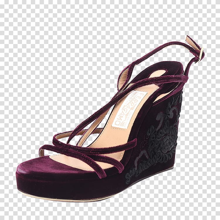 Suede Sandal Shoe Purple Pump, Ms. Ferragamo heels transparent background PNG clipart
