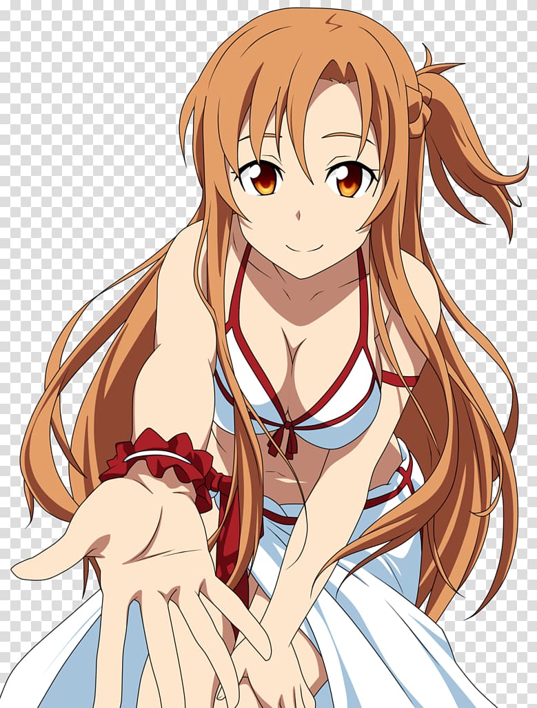 orange haired girl anime character, Asuna Kirito Sword Art Online 1: Aincrad Female, asuna transparent background PNG clipart