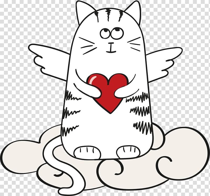 angel cat , Cat Angel Cartoon Devil, Angel cats transparent background PNG clipart