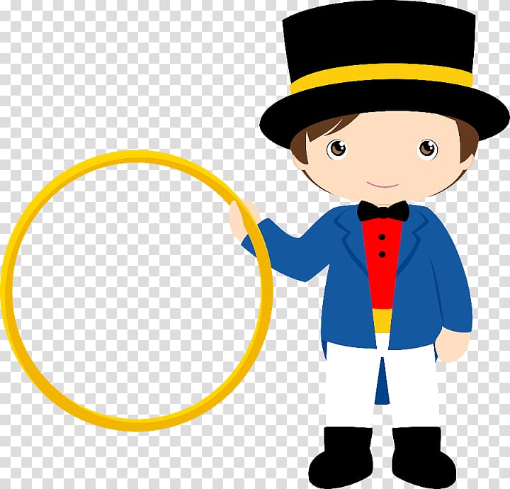 boy with black top hat, Circus Ringmaster Clown , carnival theme transparent background PNG clipart